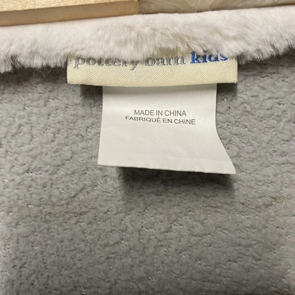 Pottery Barn Kids Plush Fleece Blanket White Soft 30x40 PBK‎